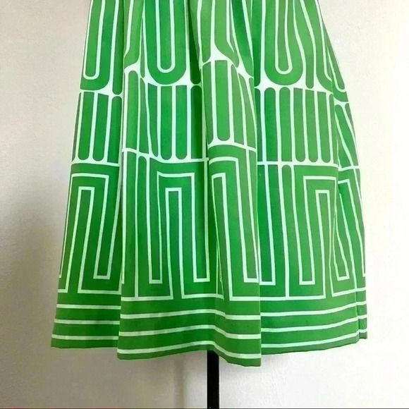 Trina Turk Green Garden Maze Dress Womens Size 8 Sleeveless - Picture 6 of 14